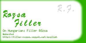 rozsa filler business card
