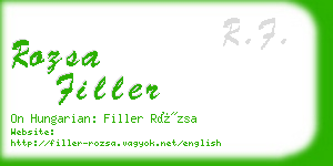 rozsa filler business card